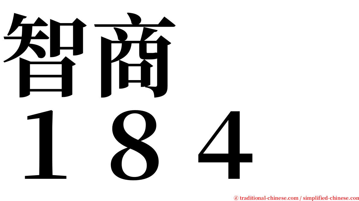 智商　　１８４ serif font